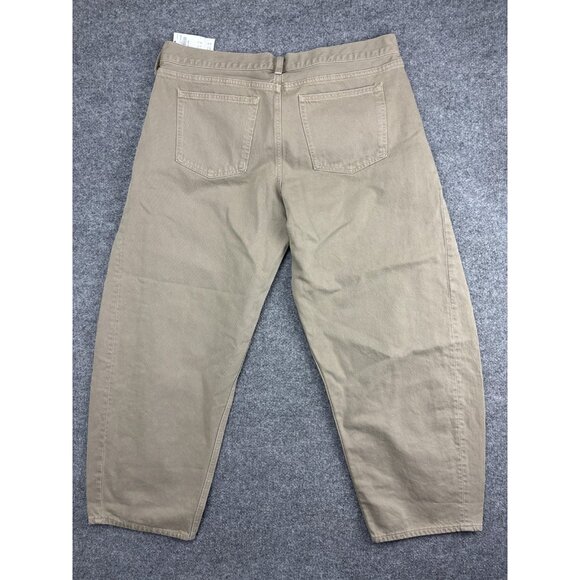 Abercrombie & Fitch Jeans Womens 32 Long Khaki Mid Rise Barrel Wide Leg - Picture 8 of 9